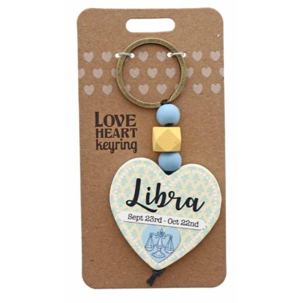 Libra Heart Keyring