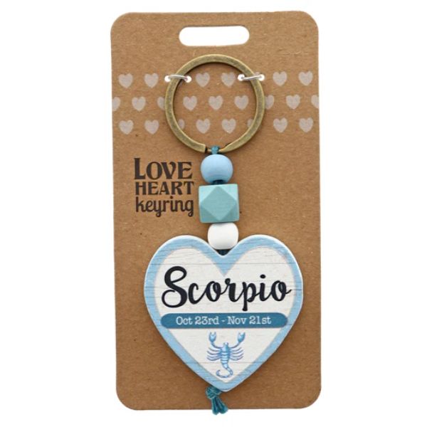Love Heart Scorpio Keyring