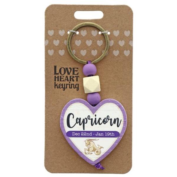 Capricorn Heart Keyring