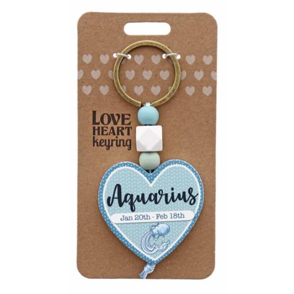 Aquarius Heart Keyring