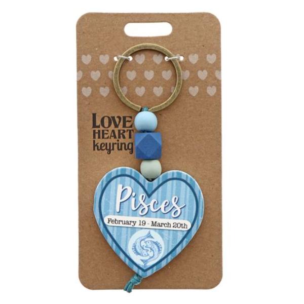 Pisces Heart Keyring