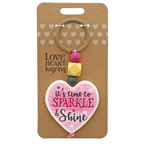 Sparkle Shine Heart Keyring