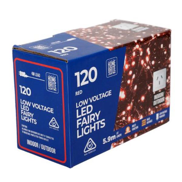 120 Pack Red Low Voltage Led Fairy Lights - 590cm