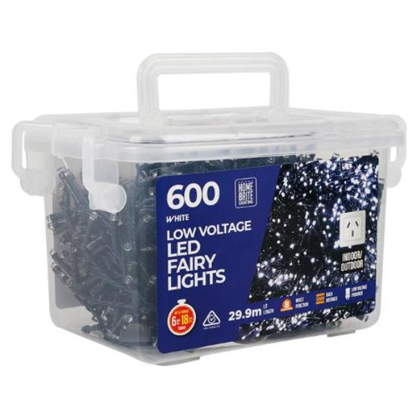 600 Pack White Led Fairy Light - 29.9m