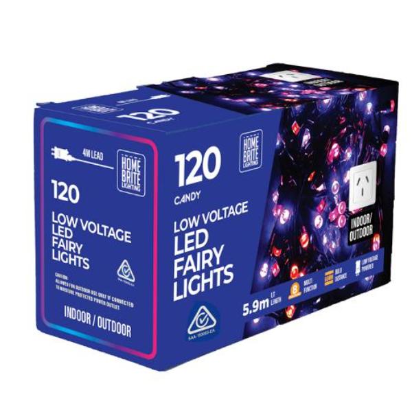 120 Candy Low Voltage Led Fairy Lights - 590cm