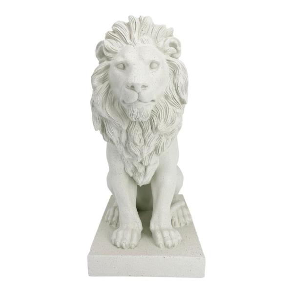 Cream Standing Lion On Base - 49cm
