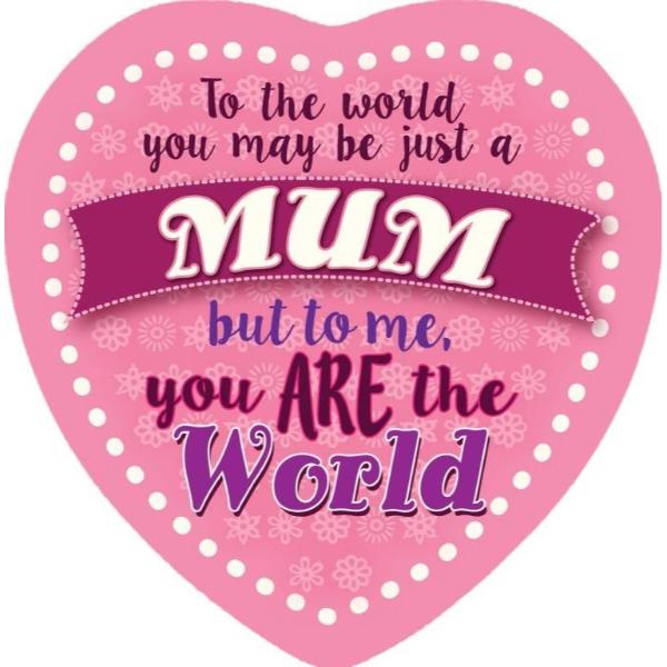 Mum To World Heart Magnet