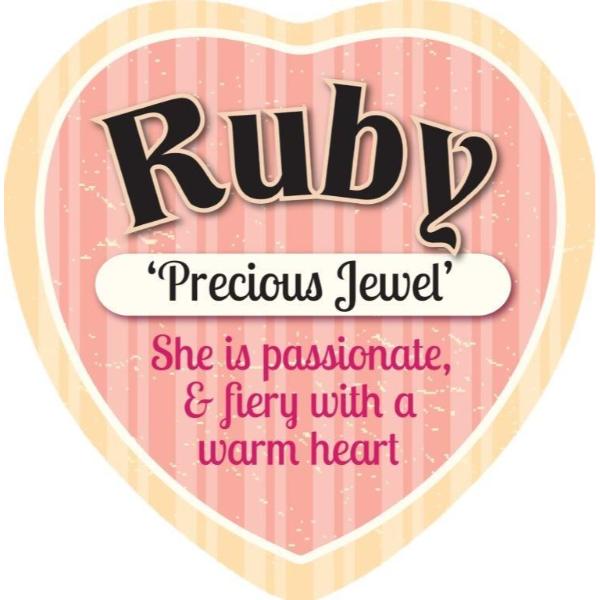 Ceramic Ruby Heart Magnet