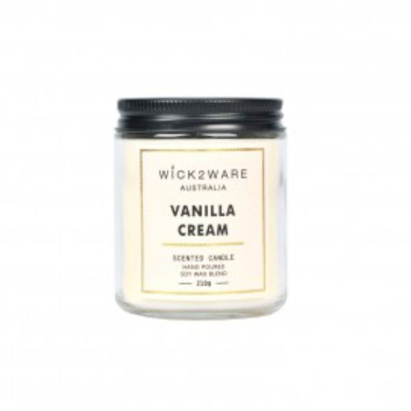 Wick2Wear Vanilla Cream Scented Candle Jar - 210g