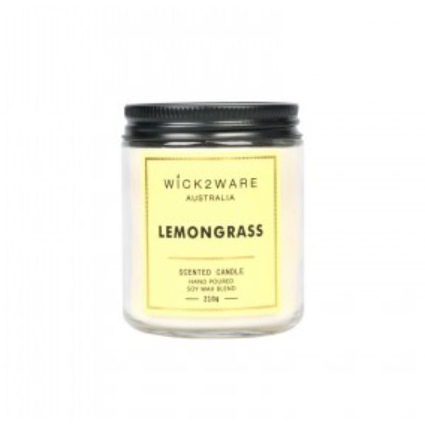 Wick2Wear Lemongrass Scented Candle Jar - 210g