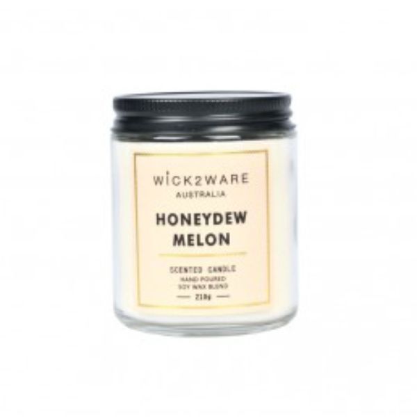 Wick2Wear Honeydew Melon Scented Candle Jar - 210g