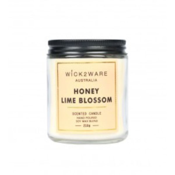 Wick2Wear Honey Lime Blossom Scented Candle Jar - 210g
