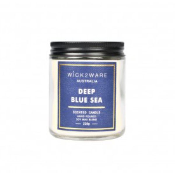 Wick2Wear Deep Blue Sea Scented Candle Jar - 210g