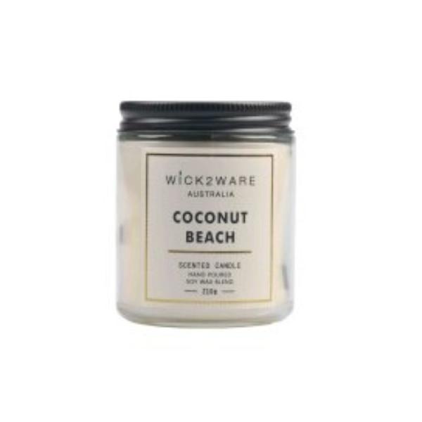 Wick2wear Coconut Beach Scented Candle - 210g