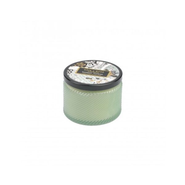 Wick2Ware Bamboo Flower Hand Poured Soy Wax Candle Jar - 110g