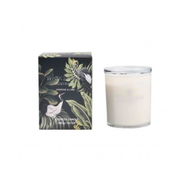 Wick2Ware Jasmine & Lime Scented Candle Jar - 400g