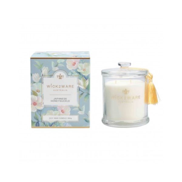 Wick2Ware Japanese Honeysuckle Soy Wax Candle Glass Jar - 380g