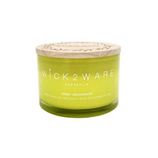 Wick2ware Fresh Lemongrass Soy Wax Candle Jar - 430g
