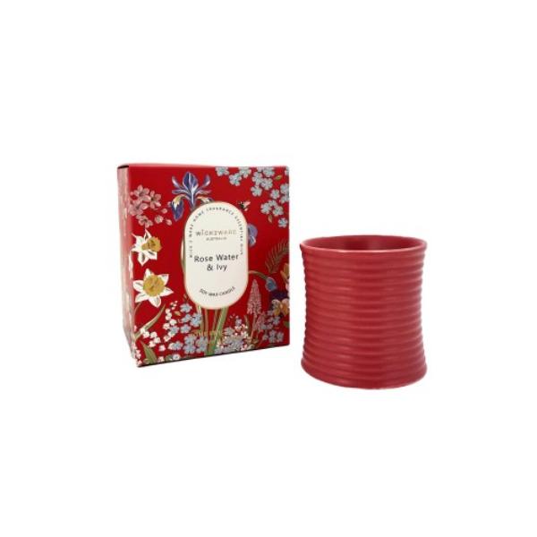 Wick2ware Red Rose Water & Ivy Soy Candle Jar - 160g