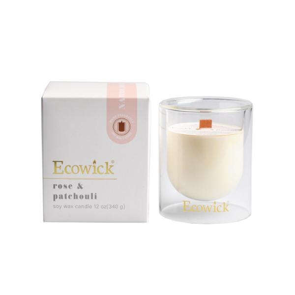 Ecowick Rose & Patchouli Soy Wax Candle - 340g