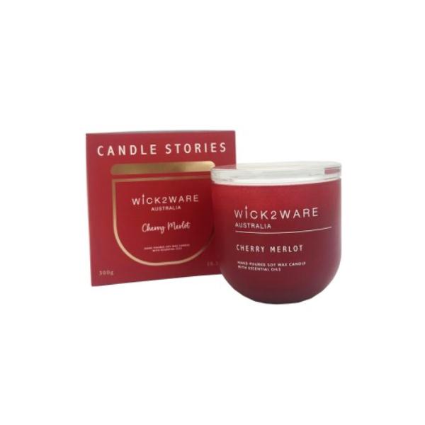 Wick2ware Cyclamen Cherry Merlot Soy Candle Jar - 300g