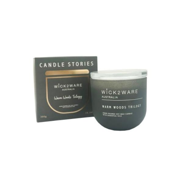 Wick2ware Warm Woods Trilogy Soy Candle Jar - 300g