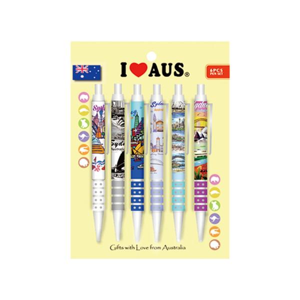 6 Pack I Love Australia Pen