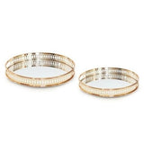 Load image into Gallery viewer, Round Rose Gold Mirror Tray - 30cm

