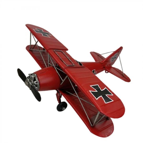 Metal Red Airplane - 30cm x 27cm x 11cm