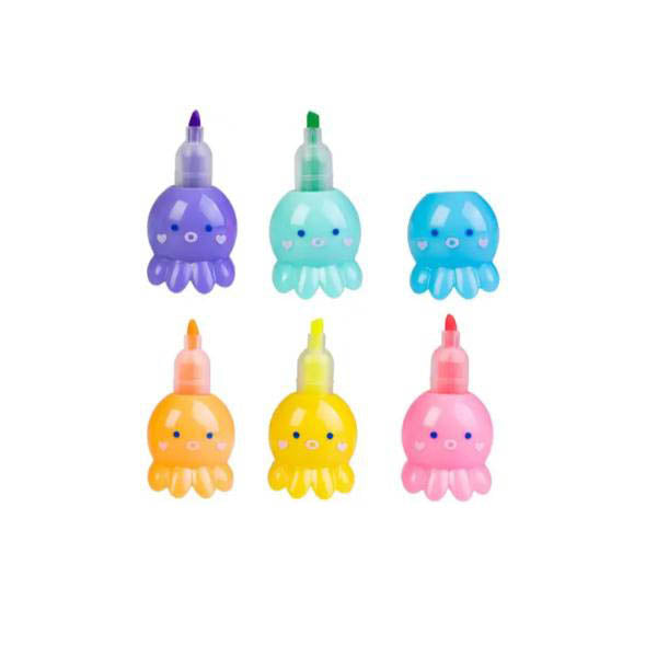 6 Pack Octopus Highlighters