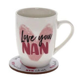 Load image into Gallery viewer, 2 Pack Love You Nan Heart Mug Coaster Set - 250ml
