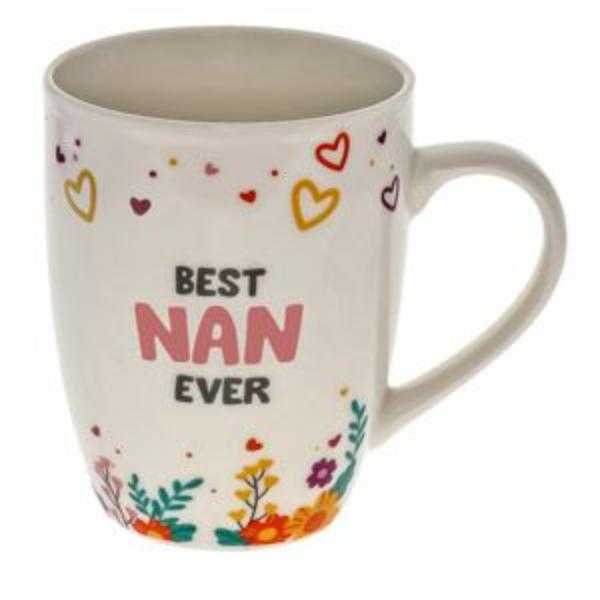 Best Nan Floral Hearts Coffee Mug - 250ml