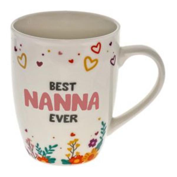 Best Nanna Ever Floral Hearts Coffee Mug - 250ml