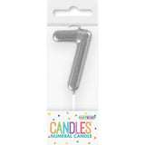 Load image into Gallery viewer, Mini Silver Numeral 7 Pick Candle - 8cm
