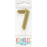 Load image into Gallery viewer, Mini Gold Numerical 7 Pick Candles
