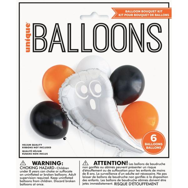 Spooky Ghost Foil & Latex Balloon Bouquet Kit