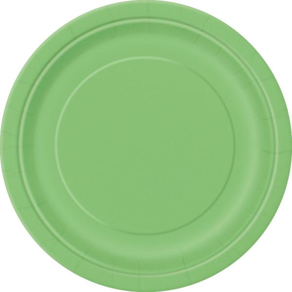 8 Pack Lime Green Paper Plates - 23cm
