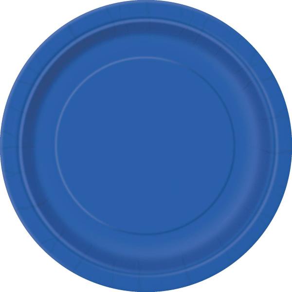 8 Pack Royal Blue Paper Plates - 23cm