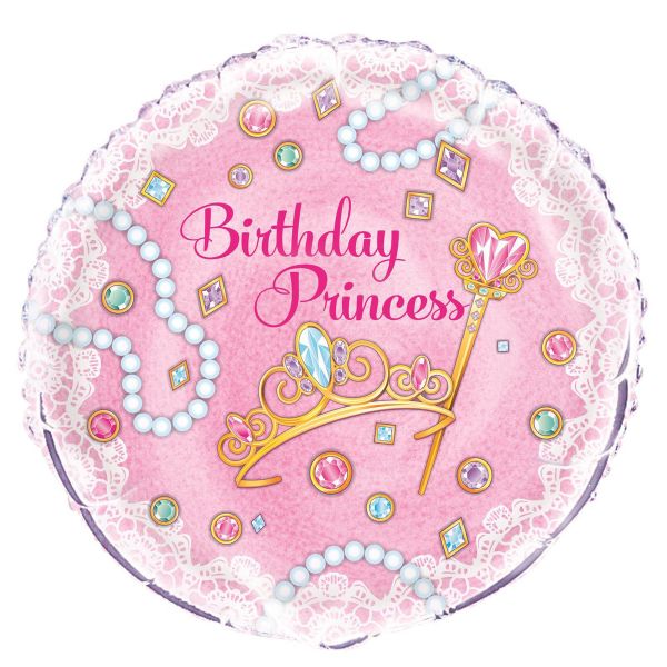 Pink Princess Birthday Foil Balloon - 45cm