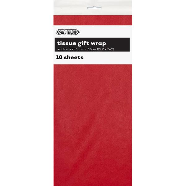 10 TISSUE SHEETS - BRIGHT RED
