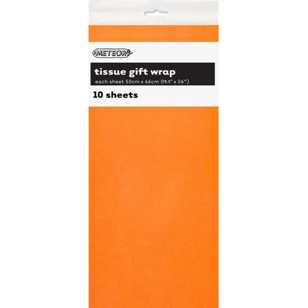 10 Orange Tissue Sheets