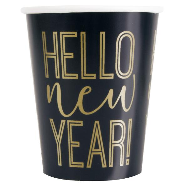 8 Pack Roaring New Year Paper Cups - 270ml