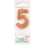 Load image into Gallery viewer, Mini Rose Gold Numerical 5 Pick Candle
