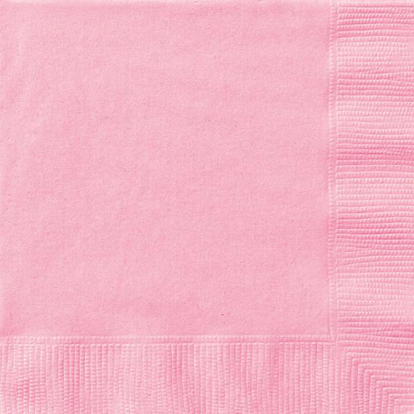 50 Pack Lovely Pink 2 Ply Beverage Napkins - 25.4cm x 25.4cm