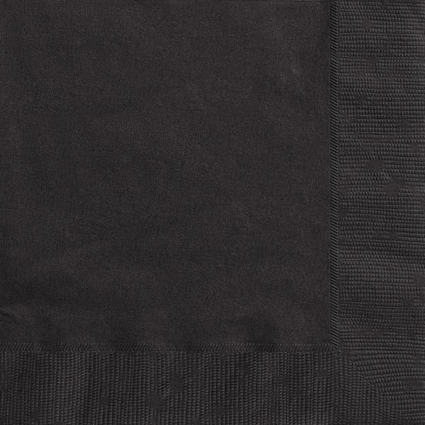 50 Pack Midnight Black 2 Ply Luncheon Napkins - 33cm x 33cm