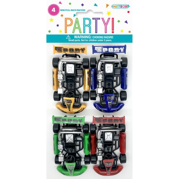4 Pack Pull Back Racers | The Base Warehouse