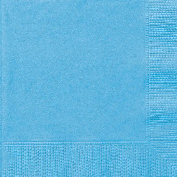 50 Pack Powder Blue 2 Ply Beverage Napkins - 25.4cm x 25.4cm