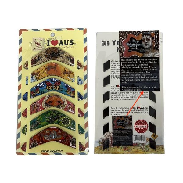 I Heart Aus Boomerang Shape Magnet