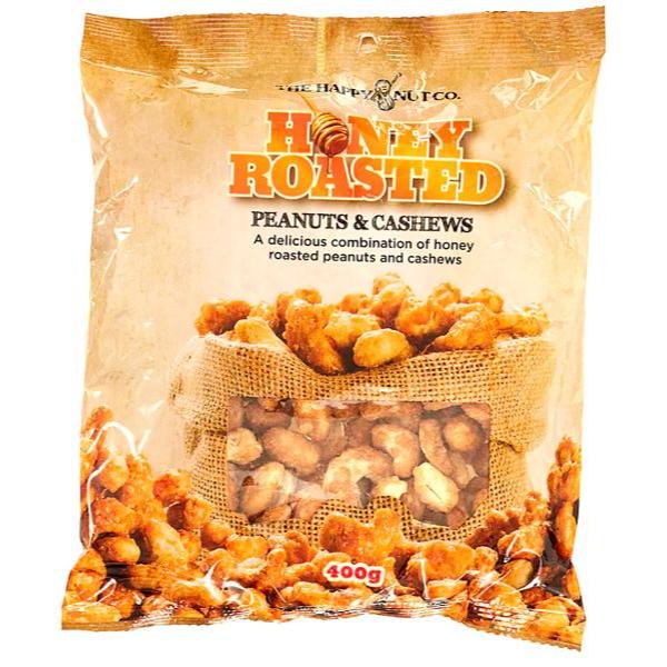 Happy Nut Co Honey Roasted Peanuts & Cashews - 400g