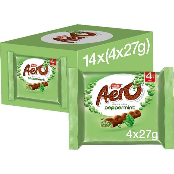 4 Pack Nestle Aero Bubble Bar Peppermint - 108g